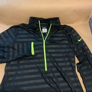 Nike Pro Long Sleeve Fleece-lined Striped Quarter Zip